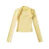 Ry25292-Estilo Desejo Puro Moda Garota Popular Camiseta de Manga Longa para Mulheres 2025 Nova Sexy Slim Fit Camisa Base Top