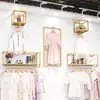 Estante de exhibición de perchas para tienda de ropa simple montado en la pared tienda de ropa de mujer ropa ropa de niño exhibición de pared estante frontal