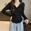 Camisa de Base com Capuz Plus Size Puro Desejo para Outono e Inverno com Efeito Emagrecedor para Pessoas Gordas Camiseta Top com Cintura Franzida para Pessoas Baixas