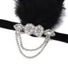 Diadema de plumas de avestruz de venta caliente transfronteriza de Amazon, tocado para fiesta de máscaras, baile de graduación, cinta para el pelo gatsby