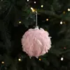 Novas Pétalas de Bola de Espuma Rosa Pelúcia Bola de Natal Enfeites para Pendurar na Árvore de Natal Arranjo de Atmosfera Acessórios DIY