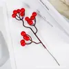 Flor Artificial Fruta de la Fortuna Decoración Navideña Fruta Roja Tallo Único Bayas Venta al por Mayor Acebo Pequeño Sala de Estar Adornos para las Fiestas de Año Nuevo