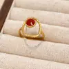 Anillos Transfronterizos Europeos y Americanos de Acero de Titanio Colorido, Anillos Abiertos de Acero Inoxidable de Lujo Ligero de Gama Alta, Joyería de Oro de 18 Quilates que No se Desvanece
