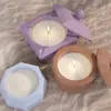 Taza de Cemento de Resina de Cristal DIY Octagonal Creativa Cuadrada Superficie de Corte Yeso Portavelas de Yeso Adorno Molde de Silicona