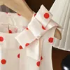 Conjunto de Camisa Babydoll Sem Manga de Bolinhas para Meninas, Conjunto Casual de Colete e Shorts Estilo Coreano, Frete Internacional Disponível