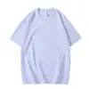Verão 220g Camiseta Básica Lisa Pesada Masculina Top Solto Algodão Penteado Grosso Camiseta Masculina de Manga Curta