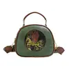 Bolsa Pequena Redonda Vintage em Relevo, Bolsa de Mão, Bolsa Transversal, Grande Capacidade, Bolsa de Ombro Estilo Antigo, Bolsa Feminina Versátil para o Dia a Dia e Viagem