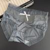 Bragas de Encaje de Seda Satinada con Empalme de Lujo Ligero para Mujer, Calzoncillos Sexys Transpirables de Seda Helada Dulces y de Gasa Ligera