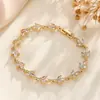 Pulsera de Hoja Brillante de Moda Popular de Alta Gama Elegante Lujo Ligero Simple Regalo Joyería al por Mayor