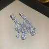 Pendientes Europeos y Americanos Transfronterizos Súper Brillantes de Circonita con Borla de Gota de Agua, Pendientes Exagerados y Versátiles Exquisitos, Pendientes de Lujo Ligero y Alta Gama para Mujer