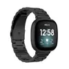 Adecuado para Fitbit versa3 sense Watch Universal versa4 sense2 Watch Correa de Acero de Tres Eslabones