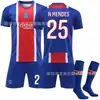 Nuevo conjunto de ropa deportiva de fútbol temporada 2627, incluyendo una camiseta de fútbol 10 Dembele, camiseta de local roja y azul del Paris 2627