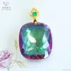 Ai Yu Joyería Estilo Retro Colgante Cubo de Cristal Morado Colorido Collar Artículo Caliente Transmisión en Vivo Venta al por Mayor S5101107