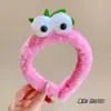 Linda Diadema de Ojos Grandes Cara de Peluche Divertida Diadema para Lavarse la Cara Tarjeta para el Cabello de Frutas Limón Fresa Accesorios para el Cabello de Actuación Infantil Mujeres