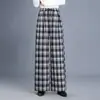 Pantalones de cuadros estrechos de pierna ancha para mujer, novedad otoño e invierno 2026, vintage de cintura alta, que realzan la altura, adelgazantes, de corte recto, fluidos, casuales