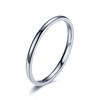 Anillo Delgado Liso de Acero de Titanio de 2 mm, Superventas Europeo y Americano, Anillos de Pareja Esféricos que No se Desvanecen para Hombres y Mujeres, Anillo de Cola Única para Apilar