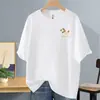 Camiseta de Manga Corta de Marca de Moda para Hombre, Algodón Puro, Nuevo Estilo de Verano para Adolescentes, Top de Manga Media High Street Europeo y Americano, Camiseta Básica para Hombre
