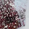 Sapatilhas Rosa Seco Pequenos Diamantes Redondos Brilhantes Sapatilhas Roxo Claro Unhas com Arte de Diamante Joias Cristal Misto Acessórios de Unha de Vidro
