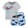 Comercio Exterior Ropa Infantil Verano Nuevo Transfronterizo Al por Mayor Hombres y Mujeres Bebé Manga Corta Pantalones Cortos Camiseta Conjunto de Dos Piezas