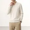 Camisa Polo OT para Hombre Estilo Old Money Cuello Solapa, Nuevo Suéter de Punto Otoño/Invierno Cuello Gaviota, Camisa Básica Casual Pullover