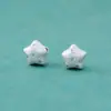 Plata Esterlina S925 Finamente Elaborada Cepillada Electrochapada Incrustada de Diamantes Estrella de Cinco Puntas Espaciadores Estrella Accesorios de Plata Materiales para Ensartar Cuentas DIY