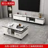 Oferta especial: Mesa de centro para sala de estar, design moderno e minimalista, adequada para apartamentos pequenos, com tampo de vidro temperado e combinação com rack de TV