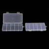 PP transparente fijo 5 rejillas caja de plástico para equipo de pesca tapa abatible doble hebilla papelería accesorios DIY caja de embalaje con acabado de tornillo