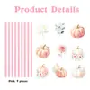 Amazon Fiesta de Acción de Gracias Estilo Ins Calabaza Rosa y Azul Acuarela Tiras Rayadas Decoración para Vasos de Bebida