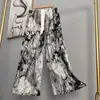 Pantalones de pijama de algodón para mujer, verano, finos, estampados, casuales, de pierna ancha, pueden usar mujeres embarazadas, comercio exterior, pantalones de talla grande