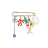Colgante Broche de Peces de Colores y Coral con Temática Oceánica, Accesorios de Ropa Únicos de Estilo Festivo Antiexposición para Mujeres al por Mayor