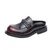 Zapatos de cuero pequeños semi-arrastre de verano nuevos de AliExpress, talla grande transfronteriza, moda, zapatos formales casuales, zapatos de negocios de comercio exterior