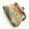 Bolsa de monedas de brocado retro estilo chino Regalo creativo chino Especialidad de Suzhou Cartera con cierre de hierro Cartera con cierre dorado Rojo Masculino
