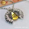 Fabricantes collar colgante de girasol retro para hombre y mujer comercio electrónico transfronterizo puede abrir colgante de personalidad de girasol A4802