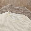Conjunto Simples de Calça de Malha e Gorro Quente para Meninos Estilo Outono/Inverno Unissex Bebê Casual Elegante Cor Sólida