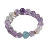Pulsera de Amatista Lavanda Natural Femenina Pulsera Púrpura Vítrea Cristal Blanco Estudiante Femenina Regalo de Día Joyería