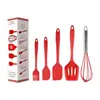 Raspador de Silicona Juego de Cinco Utensilios de Cocina Espátula Batidor de Huevos Raspador Brocha para Aceite Herramientas para Hornear Juego de Herramientas para Cocinar y Hornear