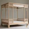 Cama com Estrutura da Dinastia Song Nova Cama Ba Bu Chinesa Cama com Estrutura de Madeira Maciça Cama com Dossel Antiga das Dinastias Ming e Qing Cama de Casal Personalização