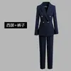 Terno Cinza Feminino Primavera & Outono Roupa Profissional Estilo Deusa Elegante Terno de Manga Longa Gerente Joalheria Roupa de Trabalho Ol