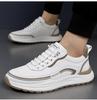 Nuevos Zapatos de Hombre de Otoño, Ligeros y Delgados, Mocasines Deportivos Casuales Cubiertos de Piel, Sin Cordones, Zapatos Blancos Versátiles