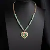 Collar turquesa transfronterizo europeo y americano, cadena para la clavícula multicapa de estilo étnico bohemio, cadena de suéter de cuentas de colores