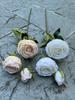 Fábrica de rosas de simulação roxa comércio exterior 3 rosas imperiais princesas brancas amarelas redondas projeto de rosas falsas para casamento atacado