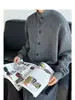 Retrô estilo japonês, estética "old money", cardigã de tricô com gola alta, unissex, nova coleção primavera/outono, simples e versátil, suéter casual, moderno