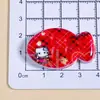 Estilo Año Nuevo Rojo Cuadros Pez Gato Kt Pasador Estilo Japonés Pasador Pegatinas de Pegamento Crema Accesorios DIY