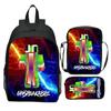 Nova mochila escolar estampada UNSPEAKABLE de três peças, desenho animado, periférico de jogo, mochila estudantil, Bolsa de Ombro Estojo