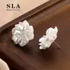 Flores Brancas Puras Românticas e Puras Brincos de Prata S925 Joias 2025 Primavera Novo Versátil para o Dia a Dia