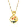Colgante original de esmalte retro de alta gama con diseño de flor de ciruelo en oro antiguo, cadena de clavícula combinable para mujer.