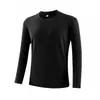 Camiseta deportiva de manga larga de secado rápido para exteriores de otoño e invierno, top sin costuras de cuello redondo de alta elasticidad, camiseta fina de forro polar, manga larga cálida para el hogar