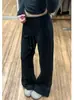 Pantalones deportivos de mujer estilo coreano con forro polar para otoño e invierno 2026, adelgazantes y favorecedores con un diseño versátil, de pierna recta estrecha, drapeado, casual y de pierna ancha