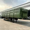 Semirremolque de transporte de grano de 2 ejes para exportación transfronteriza, semirremolque basculante lateral de descarga automática, vehículo de transporte tipo caja con lona