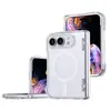 Adecuado para funda de teléfono magnética iPhone Duo, acabado mate transparente con eje central integrado, funda plegable Apple con tacto similar a la piel y protección anticaída